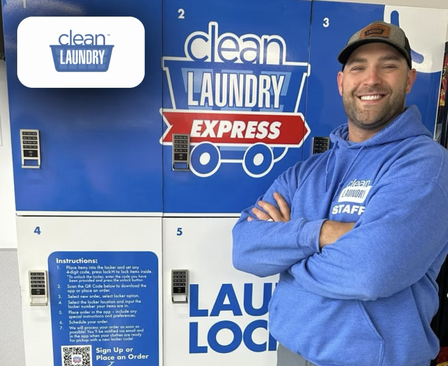 Clean Laundry Express branded lockers